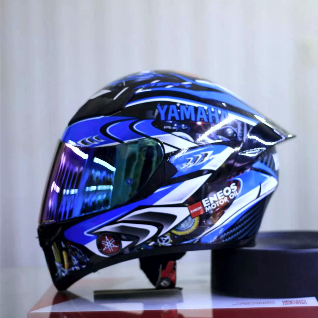 Tem dán mũ bảo hiểm fullface - YAMAHA XANH - 28