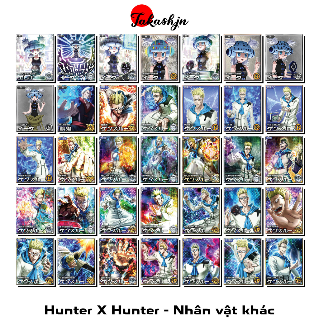 [Độc Quyền Phản Quang 7 Màu] Thẻ Bài Hunter × Hunter - Phần 10 - Nhân vật khác - Khổ 6.3 cm x 7.8 cm