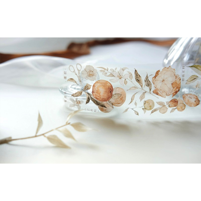 𝓑𝓾𝓵𝓵𝓮𝓽𝓳𝓸𝓾𝓻𝓷𝓪𝓵𝟏𝟏𝟓 ✿ Băng dính hãng Freckles Tea  mẫu "𝐓𝐚𝐧𝐠𝐞𝐫𝐢𝐧𝐞" hoa quả quýt màu cam xinh xắn trang trí sổ