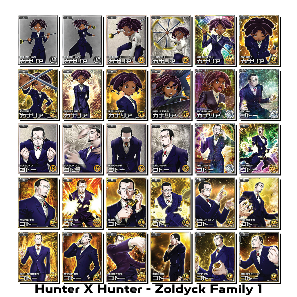 [Độc Quyền Phản Quang 7 Màu] Thẻ Bài Hunter × Hunter - Phần 18 - Zoldyck Family - Khổ 6.3 cm x 7.8 cm