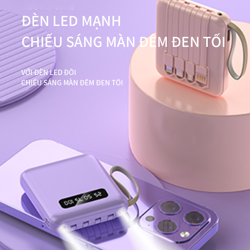 Sạc Dự Phòng 20000mAh Tích Hợp 4 Cổng Sạc - Pin Dự Phòng Mini Màn Hình Led Bảo Hành 12 Tháng