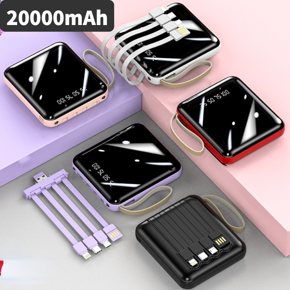 Sạc Dự Phòng 20000mAh Tích Hợp 4 Cổng Sạc - Pin Dự Phòng Mini Màn Hình Led Bảo Hành 12 Tháng