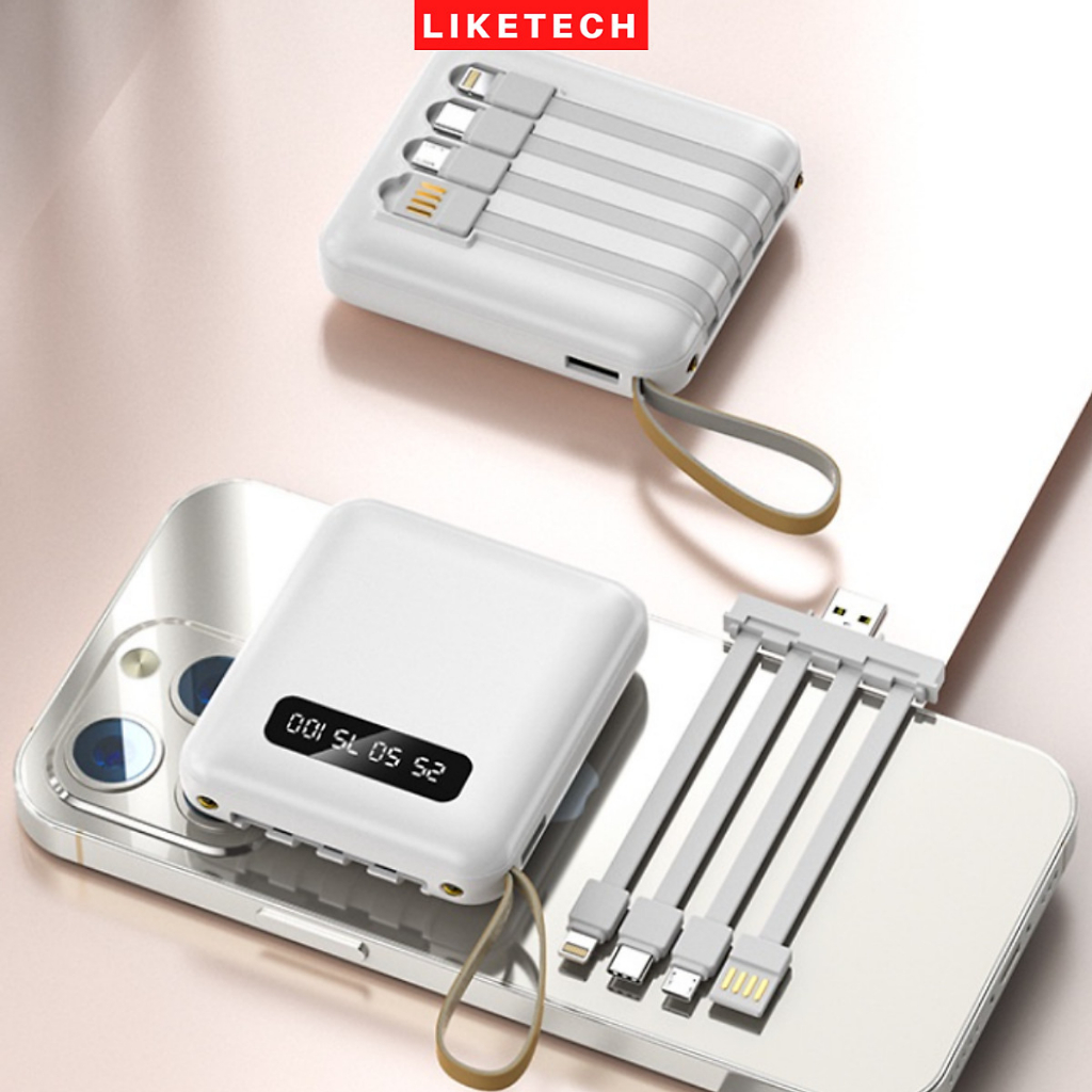 Sạc Dự Phòng 20000mAh Tích Hợp 4 Cổng Sạc - Pin Dự Phòng Mini Màn Hình Led Bảo Hành 12 Tháng