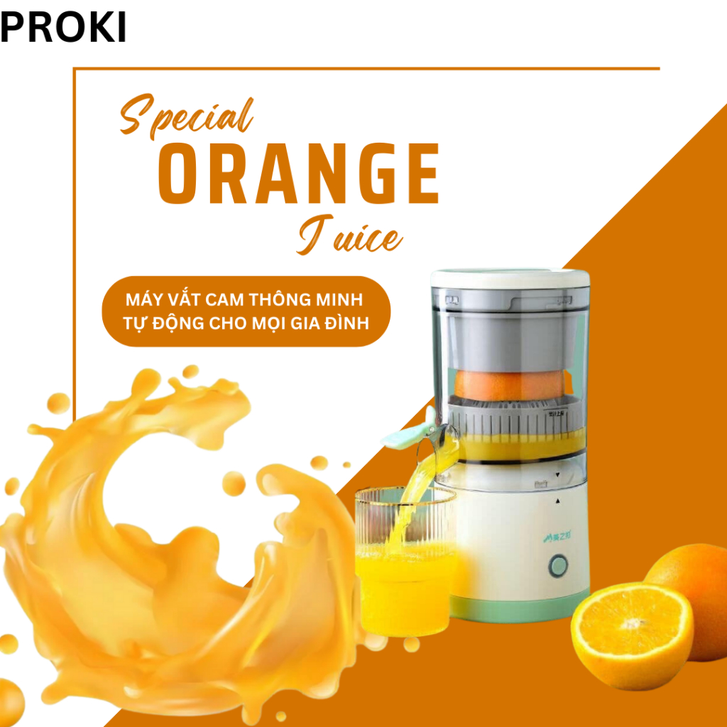 Máy Vắt Cam🍊Máy Ép Hoa Quả Tự Động Không Dây Chính Hãng Sạc USB