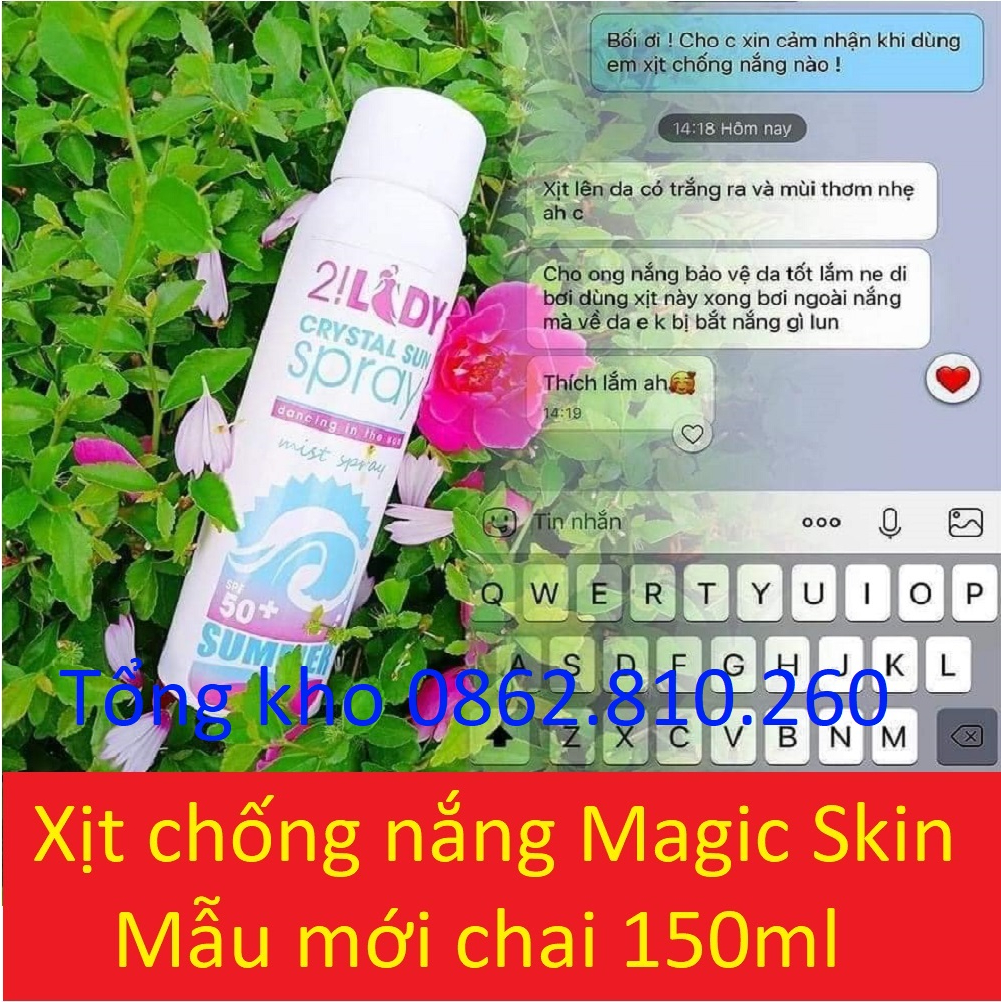 Xịt chống nắng 2LADY Crystal Sun Spray 3in1 magic skin