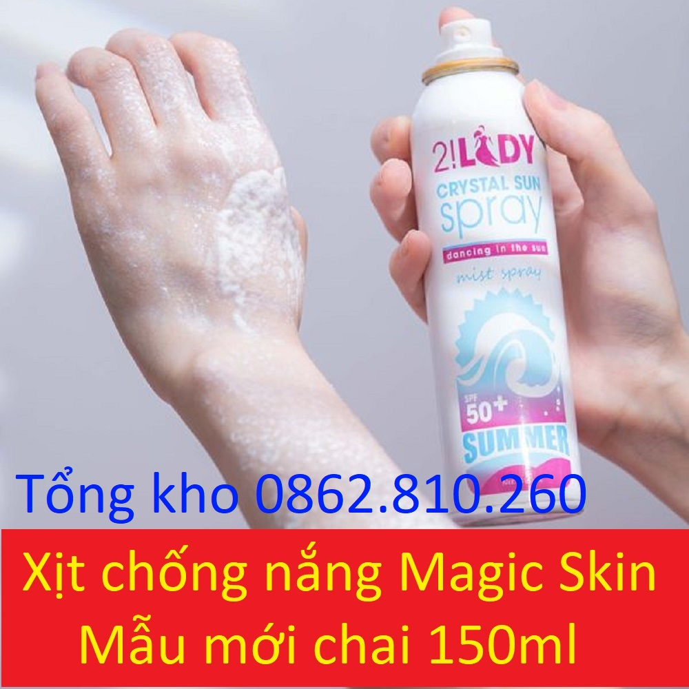 Xịt chống nắng 2LADY Crystal Sun Spray 3in1 magic skin