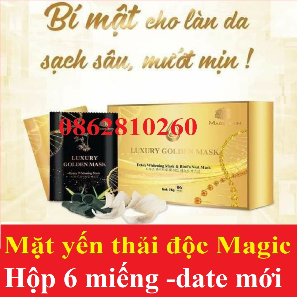 Gói Lẻ 13g Mặt Nạ Ủ Yến Thải Độc Hút Chì Cấy Trắng LUXURY GOLDEN MASK MAGIC SKIN