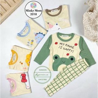 Bộ MINKY MOM Bé Trai Bé Gái 8-27kg Đồ Bộ Dài Tay Thu Đông Vải Thun Lạnh Thoáng Mát Hình Động Vật Cho Bé 0-5 Tuổi