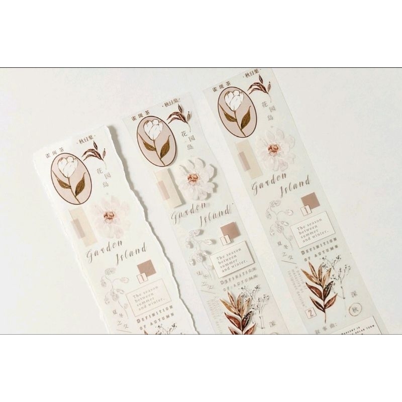 𝓚𝓻𝓲𝓼𝓷𝓪.𝓻𝓸𝓸𝓶 ♡ Freckles tea vol.3- Chu kì 100cm cuộn băng dán PET tape hoa "𝑨𝒖𝒕𝒖𝒎𝒏 𝒍𝒆𝒂𝒗𝒆𝒔"