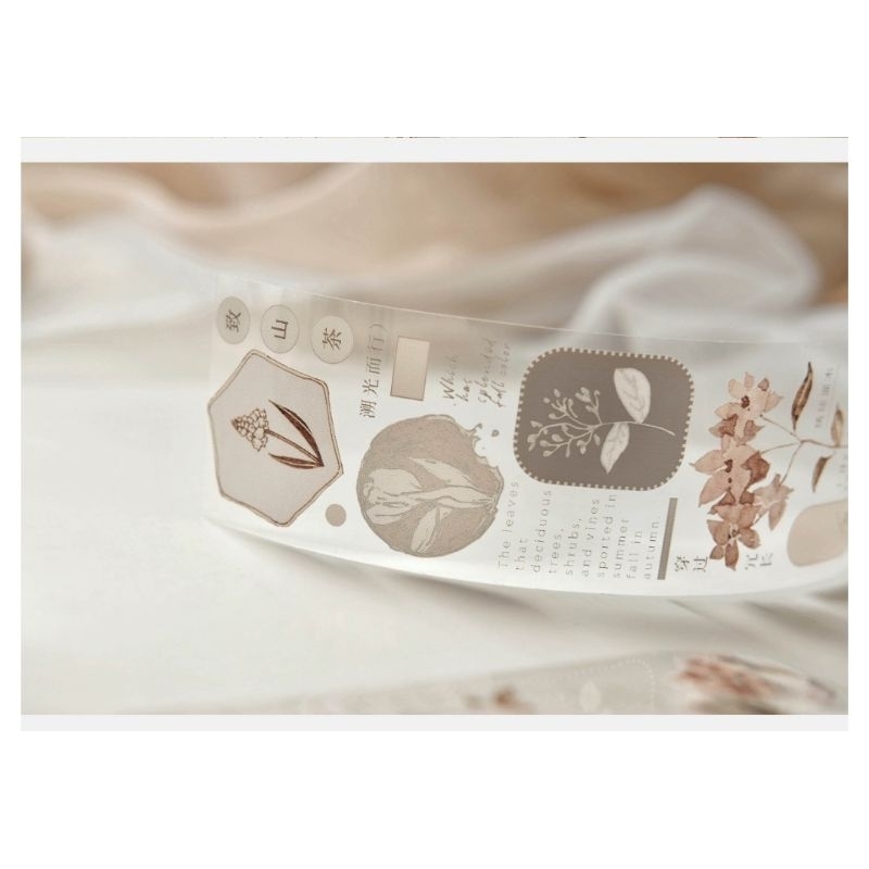 𝓚𝓻𝓲𝓼𝓷𝓪.𝓻𝓸𝓸𝓶 ♡ Freckles tea vol.3- Chu kì 100cm cuộn băng dán PET tape hoa "𝑨𝒖𝒕𝒖𝒎𝒏 𝒍𝒆𝒂𝒗𝒆𝒔"