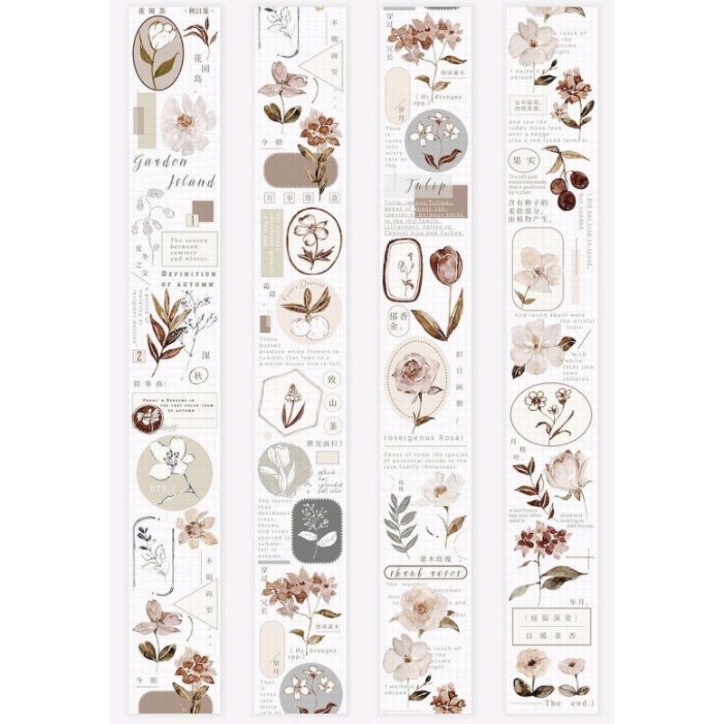 𝓚𝓻𝓲𝓼𝓷𝓪.𝓻𝓸𝓸𝓶 ♡ Freckles tea vol.3- Chu kì 100cm cuộn băng dán PET tape hoa "𝑨𝒖𝒕𝒖𝒎𝒏 𝒍𝒆𝒂𝒗𝒆𝒔"