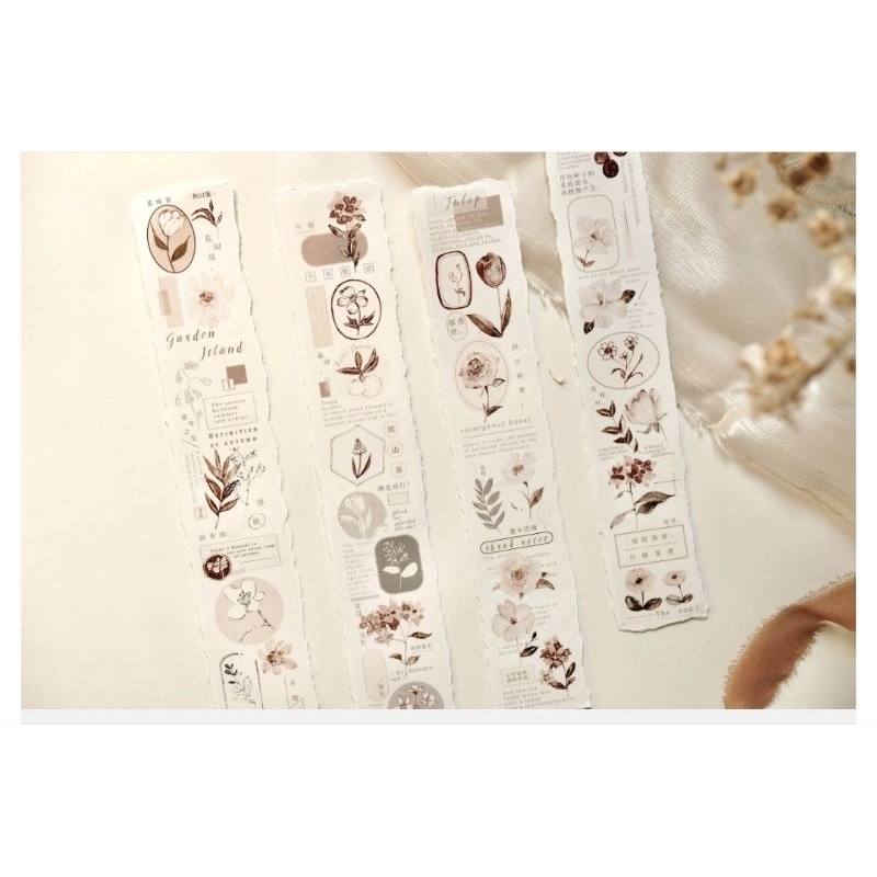 𝓚𝓻𝓲𝓼𝓷𝓪.𝓻𝓸𝓸𝓶 ♡ Freckles tea vol.3- Chu kì 100cm cuộn băng dán PET tape hoa "𝑨𝒖𝒕𝒖𝒎𝒏 𝒍𝒆𝒂𝒗𝒆𝒔"