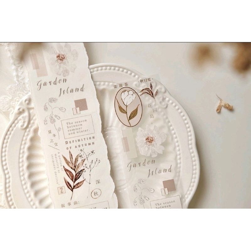 𝓚𝓻𝓲𝓼𝓷𝓪.𝓻𝓸𝓸𝓶 ♡ Freckles tea vol.3- Chu kì 100cm cuộn băng dán PET tape hoa "𝑨𝒖𝒕𝒖𝒎𝒏 𝒍𝒆𝒂𝒗𝒆𝒔"