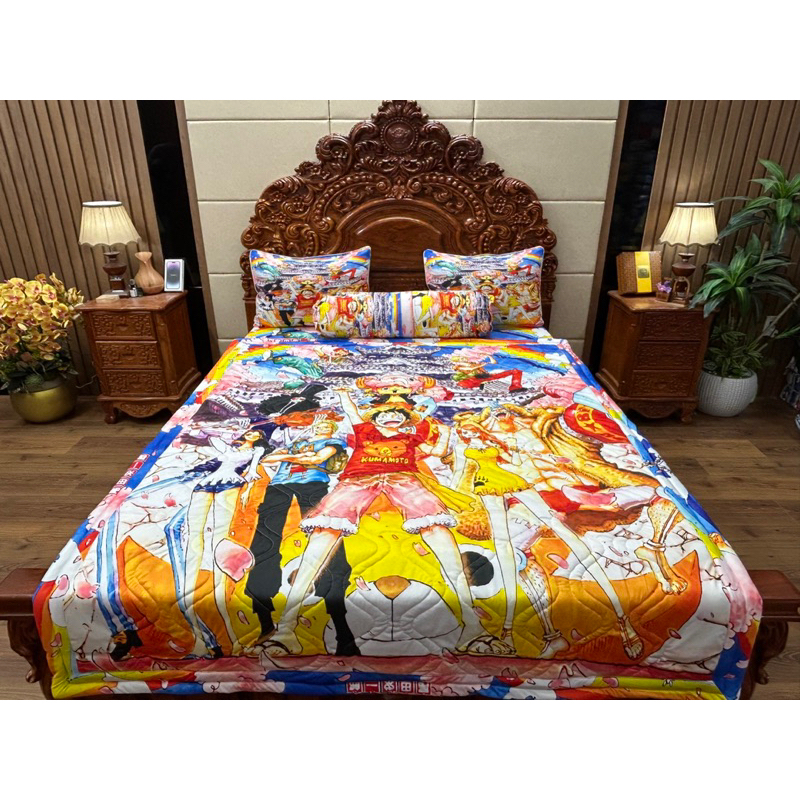 Mẫu one piece . Chăn ga gối thun lạnh 5D cao cấp nhận may đủ kích thước
