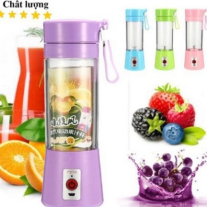 Máy Xay Sinh Tố Cầm Tay Tích Điện 400Ml, Máy Xay Hoa Quả Mini Mx1 - 6 Lưỡi Inox 304 Chống Gỉ An Toàn Tuyệt Đối