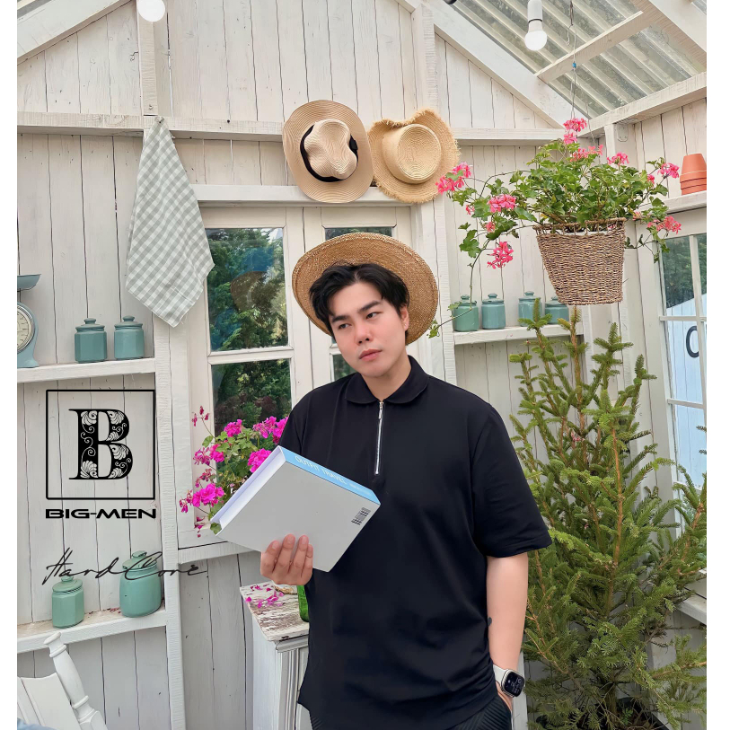 Big size - Áo thun polo phối dây kéo thời trang 85-140kg, chất vải cá sấu cotton