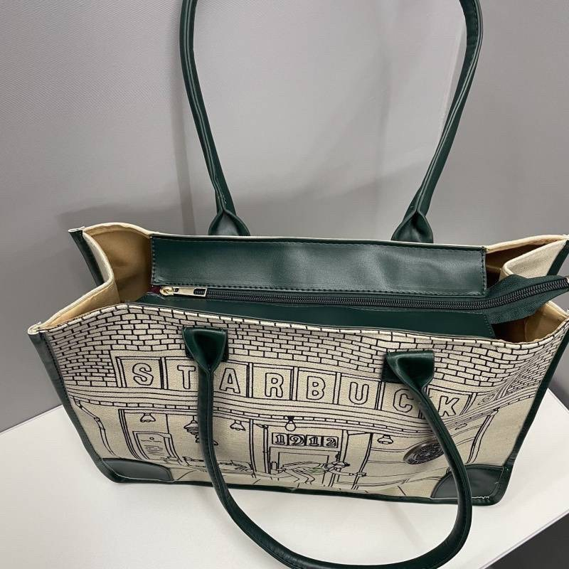 Túi xách tote vải bạt Starbucks. Kỷ niệm 50 năm phong cách retro cho nữ
