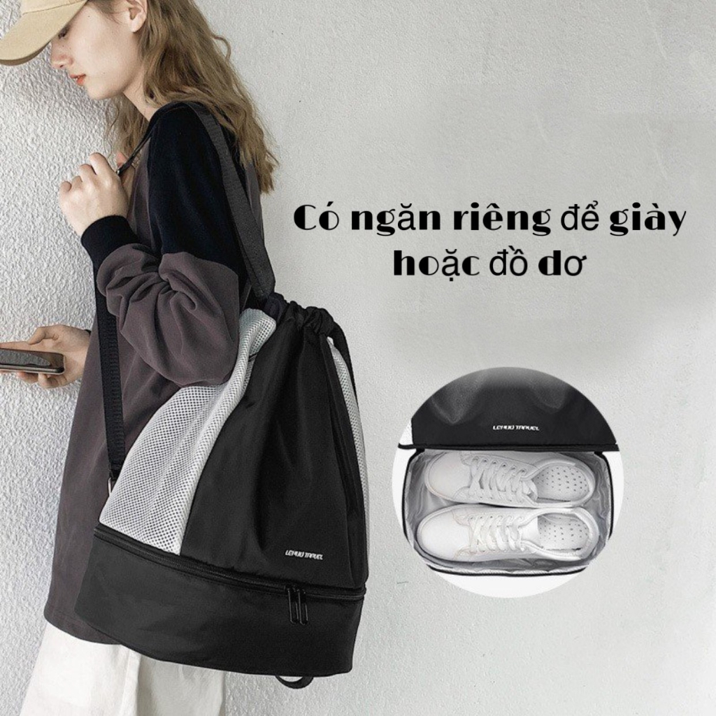 Balo Unisex Thời Trang Đi Học, Du Lịch Có Ngăn Chứa Giày Riêng Phù Hợp Cả Nam Và Nữ