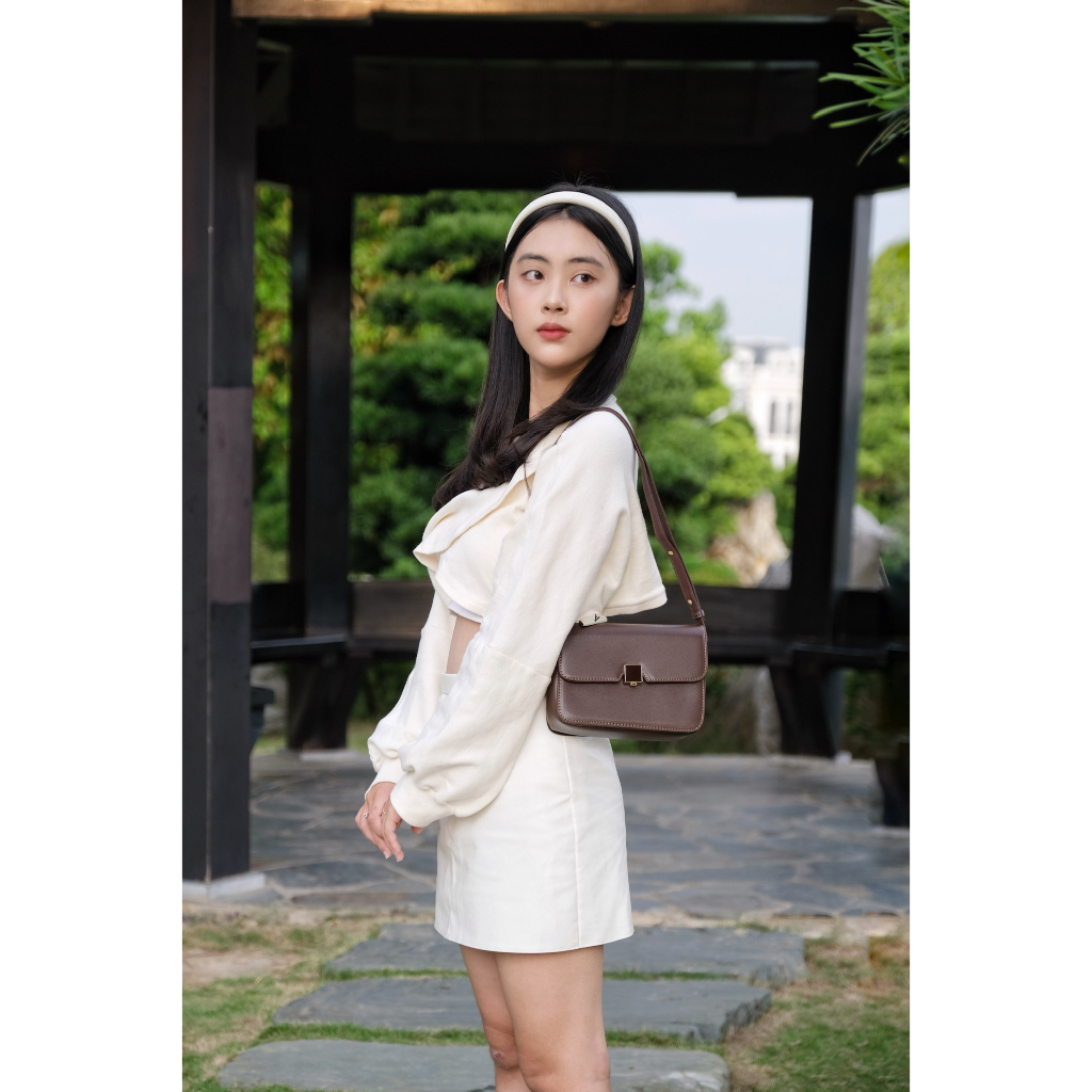 Túi đeo chéo đeo vai khoá gương chất liệu cao cấp văn phòng công sở