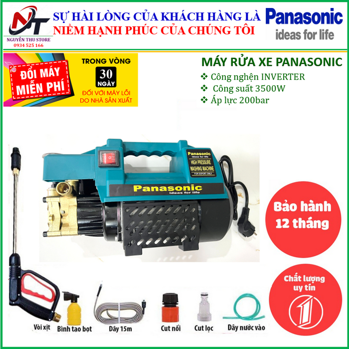 Máy rửa xe YAMAHA có chỉnh áp, công suất 3500W, máy xịt áp lực cao.