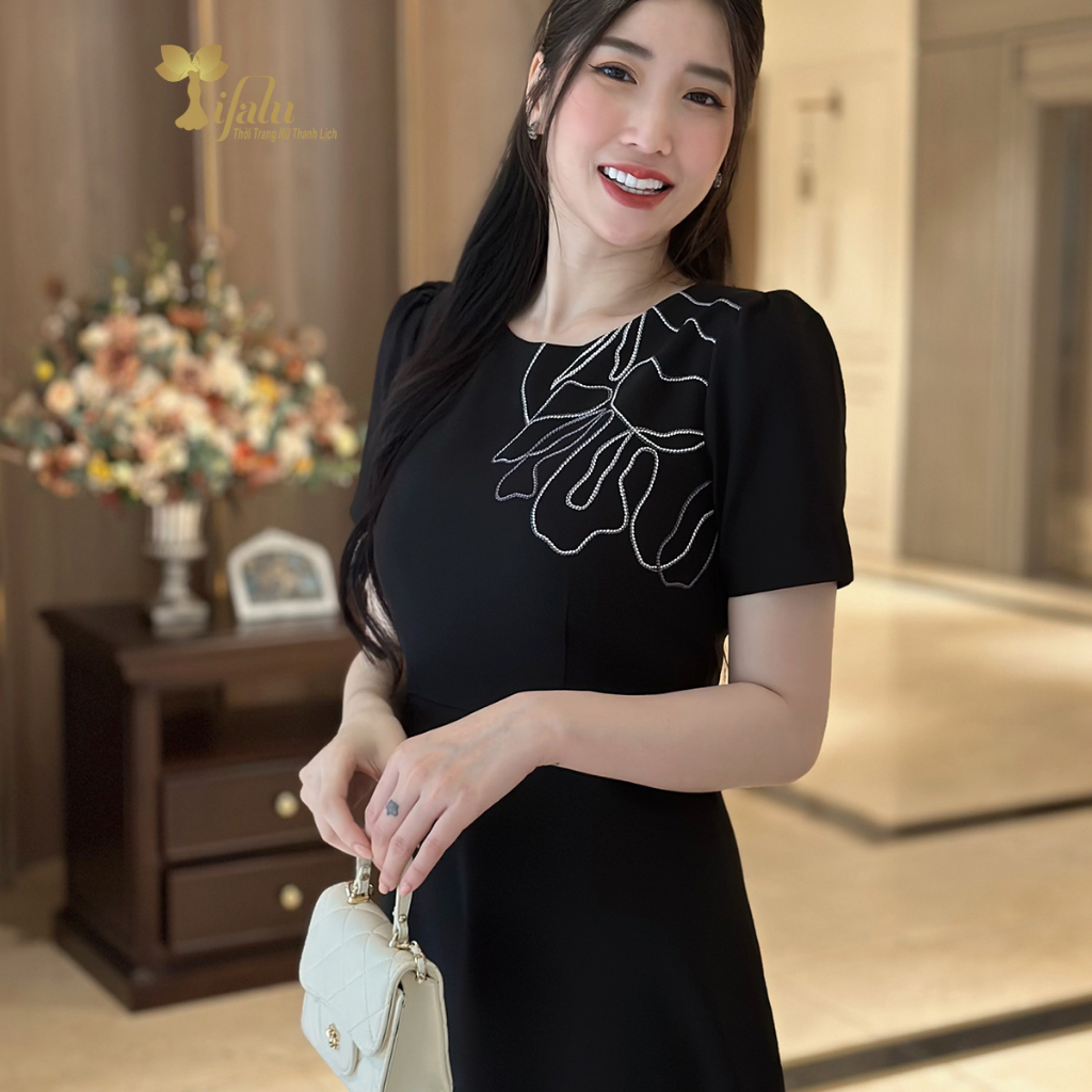 Váy đầm công sở Zol by TIFALU dáng xòe thêu hoa cao cấp - ZOL408