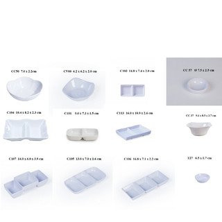 Chén đựng gia vị, nước chấm nhựa Melamine màu trắng nhiều Size