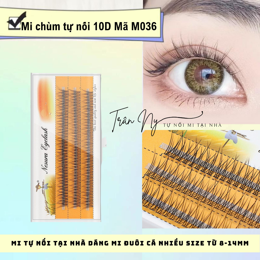 Mi chùm M036 Dáng mi đuôi cá dài, che khuyết điểm cho mắt rất tốt( Chưa kèm keo và nhíp)