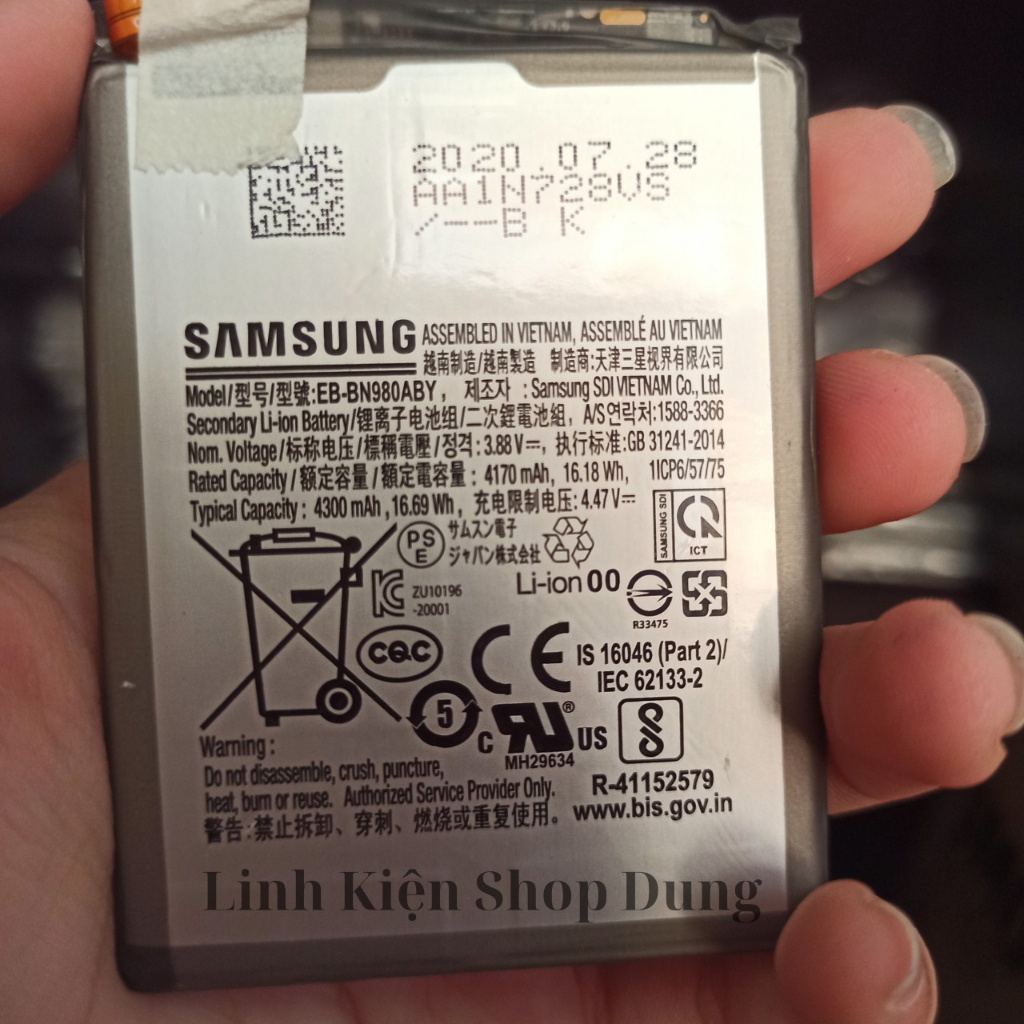 Pin EB-BN980ABY cho điện thoại Samsung Galaxy Note 20 zin tháo máy chính hãng