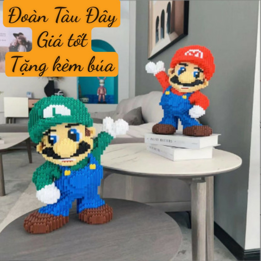 Combo 2 bộ xếp hình mario cỡ lớn,đồ chơi lắp ráp thông minh , mô hình mario giá rẻ, đồ chơi lắp ghép, xếp hình đẹp