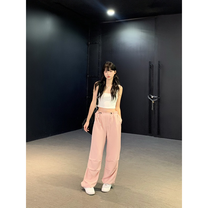 Quần Jogger Trơn Nhún chất liệu mềm mịn lưng dây rút mặc thoải mái brand Calem.Club