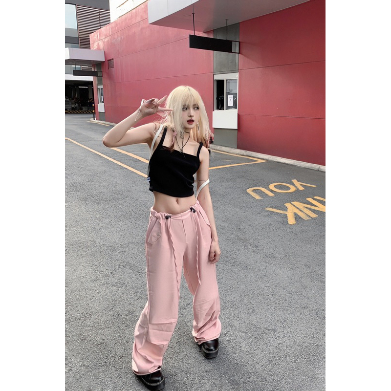 Quần Jogger Trơn Nhún chất liệu mềm mịn lưng dây rút mặc thoải mái brand Calem.Club