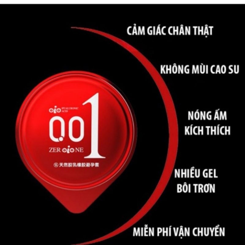 Bao cao su siêu mỏng 001 OiO nhiều gel bôi trơn kéo dài thời gian bcs chống xuất tinh sớm OLO