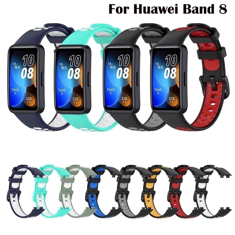 Huawei Band 8 - Dây đeo silicon thời trang hai màu cá tính dành cho Huawei Band 8