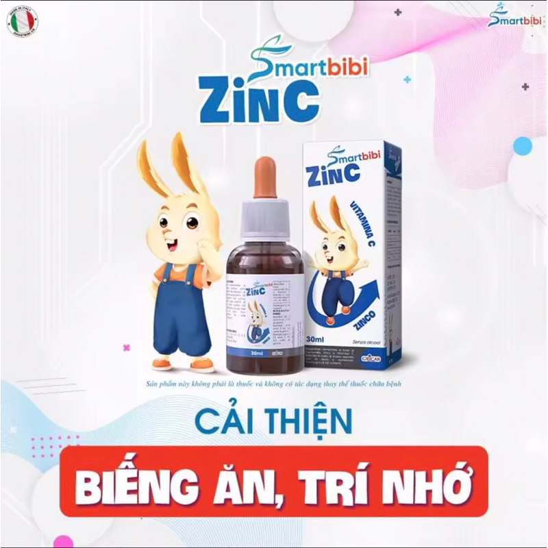 Smartbibi Zin c bổ sung kẽm tăng đề khang biếng ăn tiêu hoá kém ,tiêu chảy