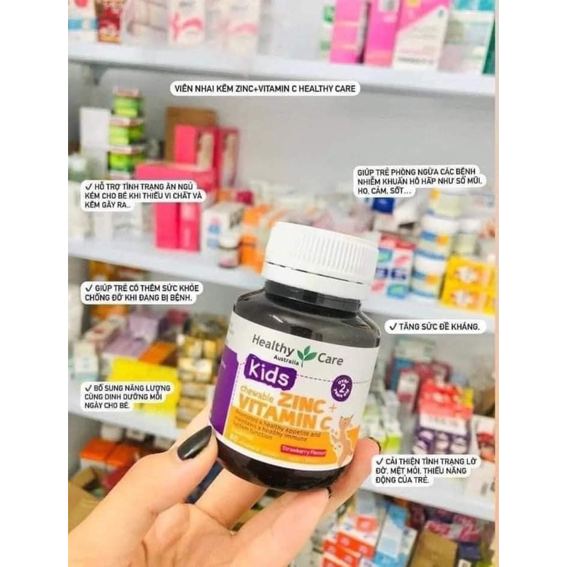 viên kẽm ZINC+ VITAMIN C Heathy care