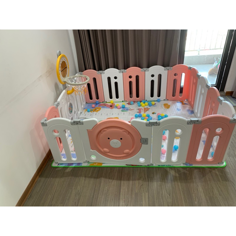 QUÂY CŨI NHỰA GẤP GỌN CAO CẤP TẶNG THẢM, 100 BÓNG NHỰA HOLLA, 1 COMBO NÉM BÓNG RỔ NẶNG 36KG