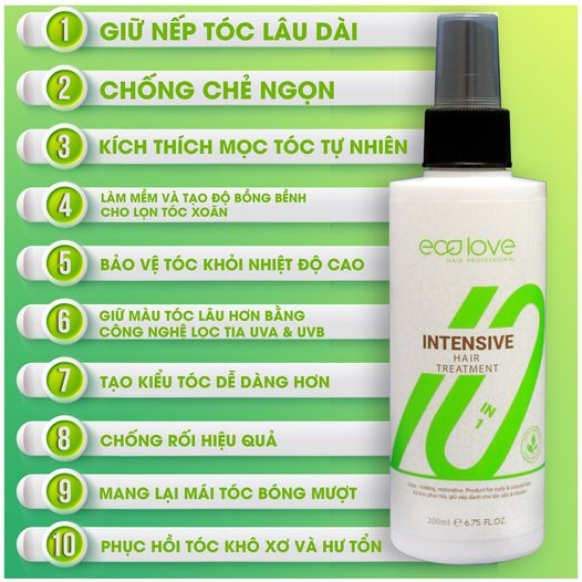 Xịt dưỡng chăm sóc phục hồi ECOLOVE giúp tóc mềm mượt tóc,chăm sóc tóc nhuộm,uốn 200ml/chai