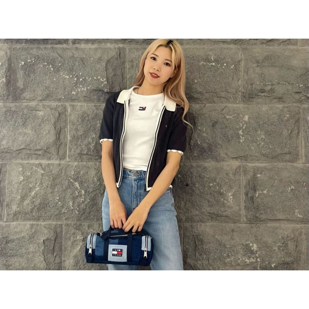 Túi trống Tom.my Jean Denim Micro Duffel Bag - Size 26 x 12 x 10 cm