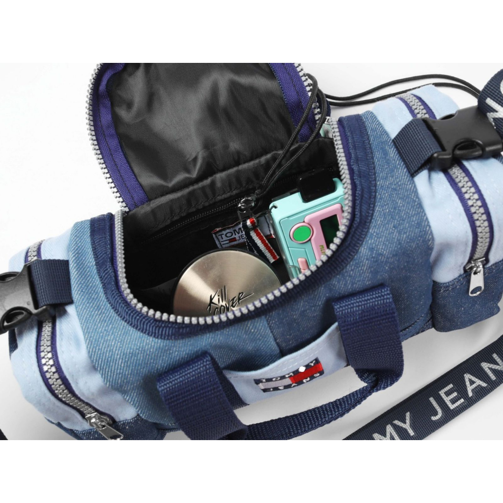 Túi trống Tom.my Jean Denim Micro Duffel Bag - Size 26 x 12 x 10 cm