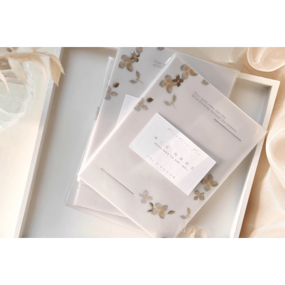 Meohime 𓃠 Hãng Freckles Tea - Set 5 tờ note giấy can có nhũ trang trí sổ journal