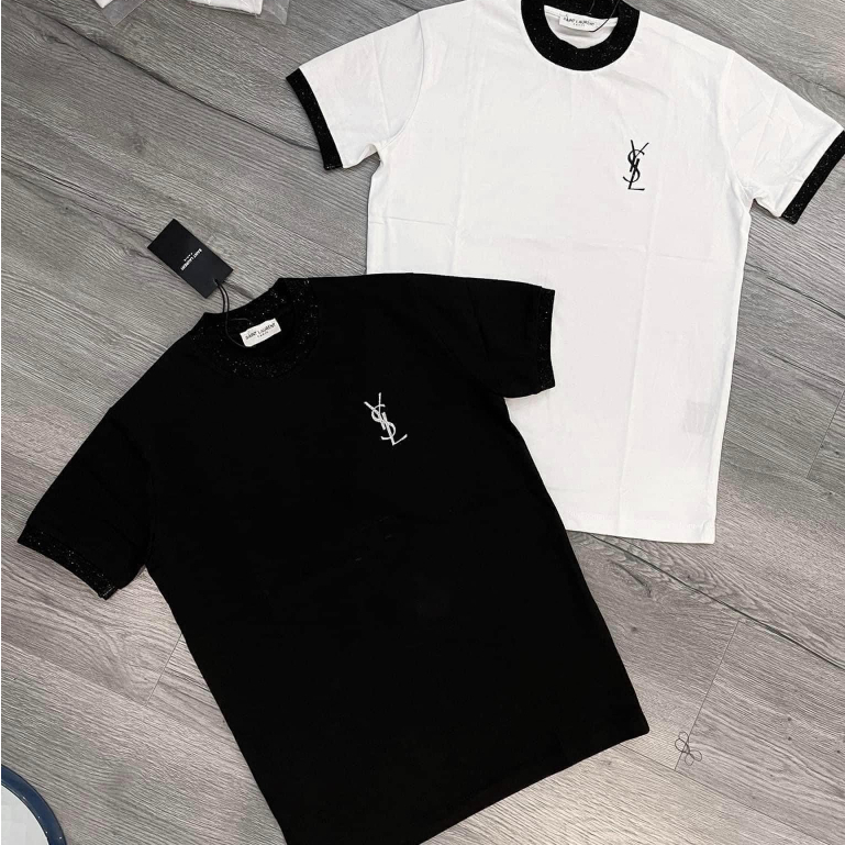 Áo Thun YSL Kim Tuyến Fom Rộng Tay Lỡ Vải Cotton Cao Cấp Mẫu Hot 2023