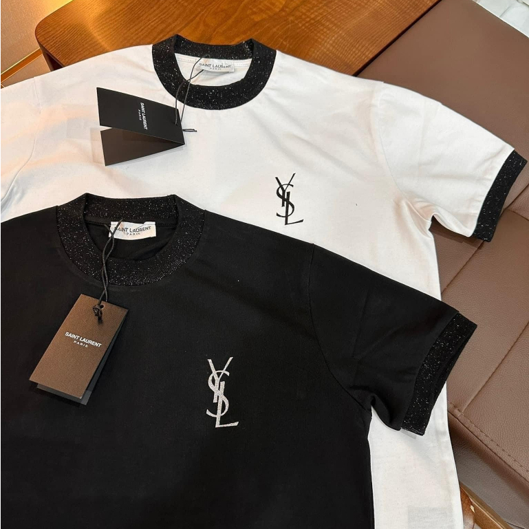 Áo Thun YSL Kim Tuyến Fom Rộng Tay Lỡ Vải Cotton Cao Cấp Mẫu Hot 2023