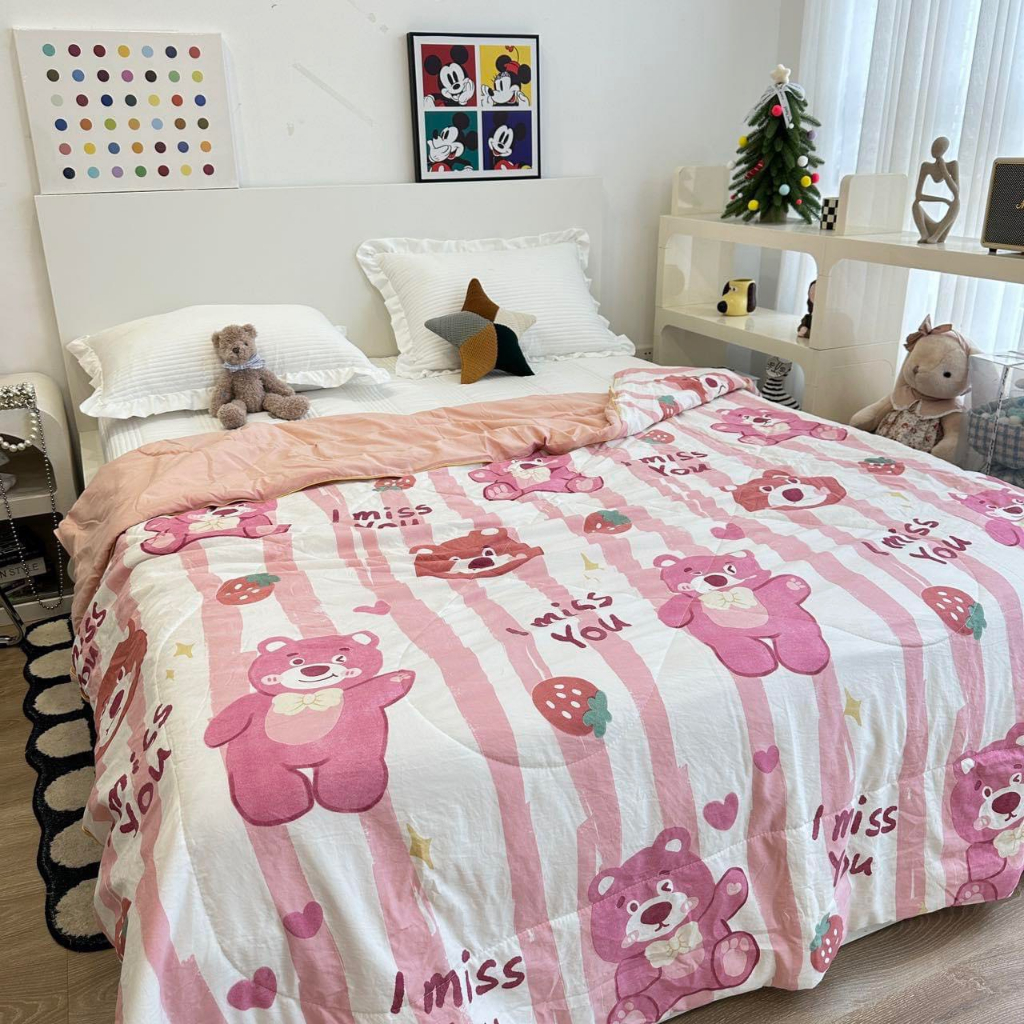 Chăn đũi xơ đậu nành, chăn đũi hè cotton trần bông mềm mịn thoáng mát