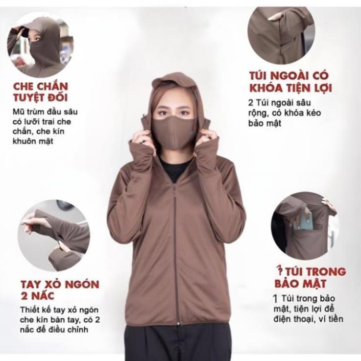 Áo chống nắng nữ 2 lớp lưới nách thông hơi kèm khẩu trang chống tia uv 99 DLV.store | BigBuy360 - bigbuy360.vn