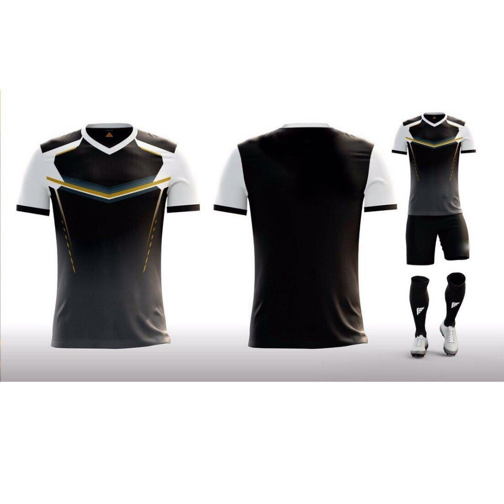 Áo đá bóng in tên - Bộ quần áo đá bóng không logo màu đen chất thun lạnh cao cấp - đồ thể thao in tên theo yêu cầu