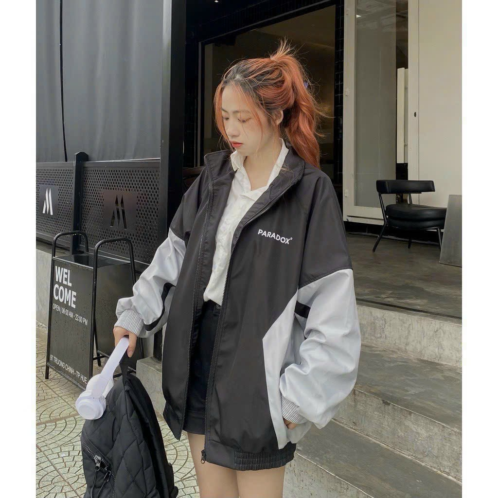 Áo khoác bomber bóng chày form rộng vải dù cao cấp PARADOK dáng Unisex nam nữ. TP