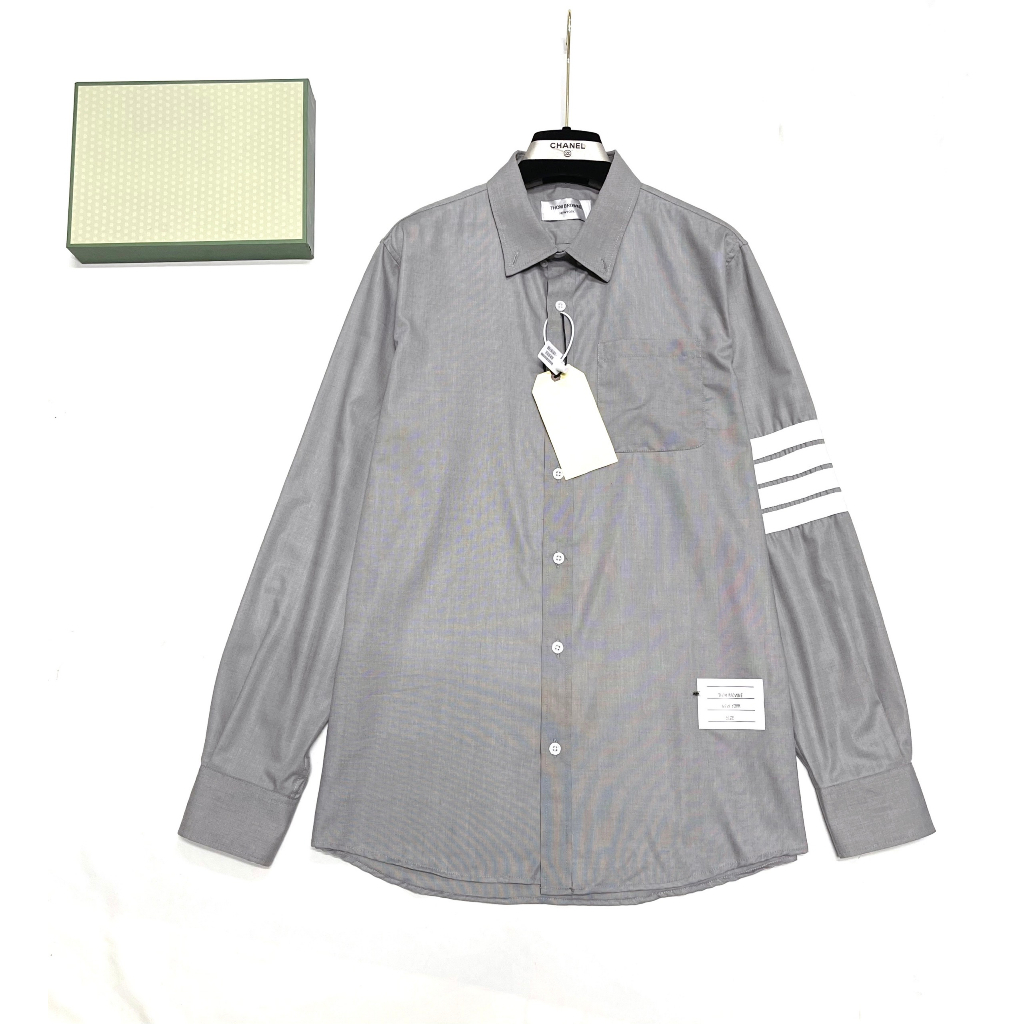 Áo Sơmi Thome Mix Vạch Tay Cổ Cực Chất - Áo Sơmi Nam Nữ Siêu Cấp Vải Tàu