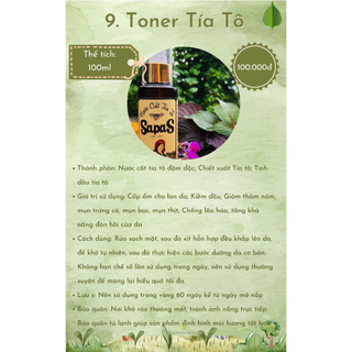 Nước Cất Tía Tô Sapa Secrets ( Toner tía tô)  100ml