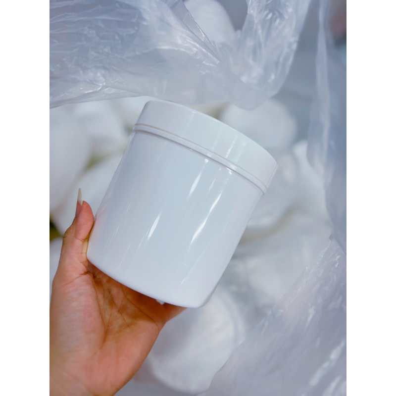 Hủ nhựa đựng kem 1kg màu trắng đục