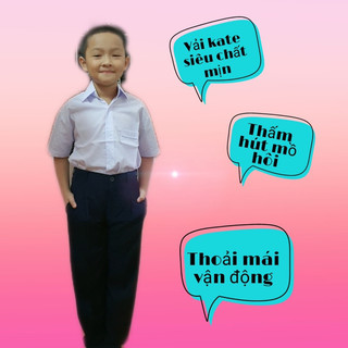 Quần tây học sinh lưng thun bé gái, bé trai XANH ĐEN cấp 1 cấp 2 loại 1 Quần dài đồng phục học sinh